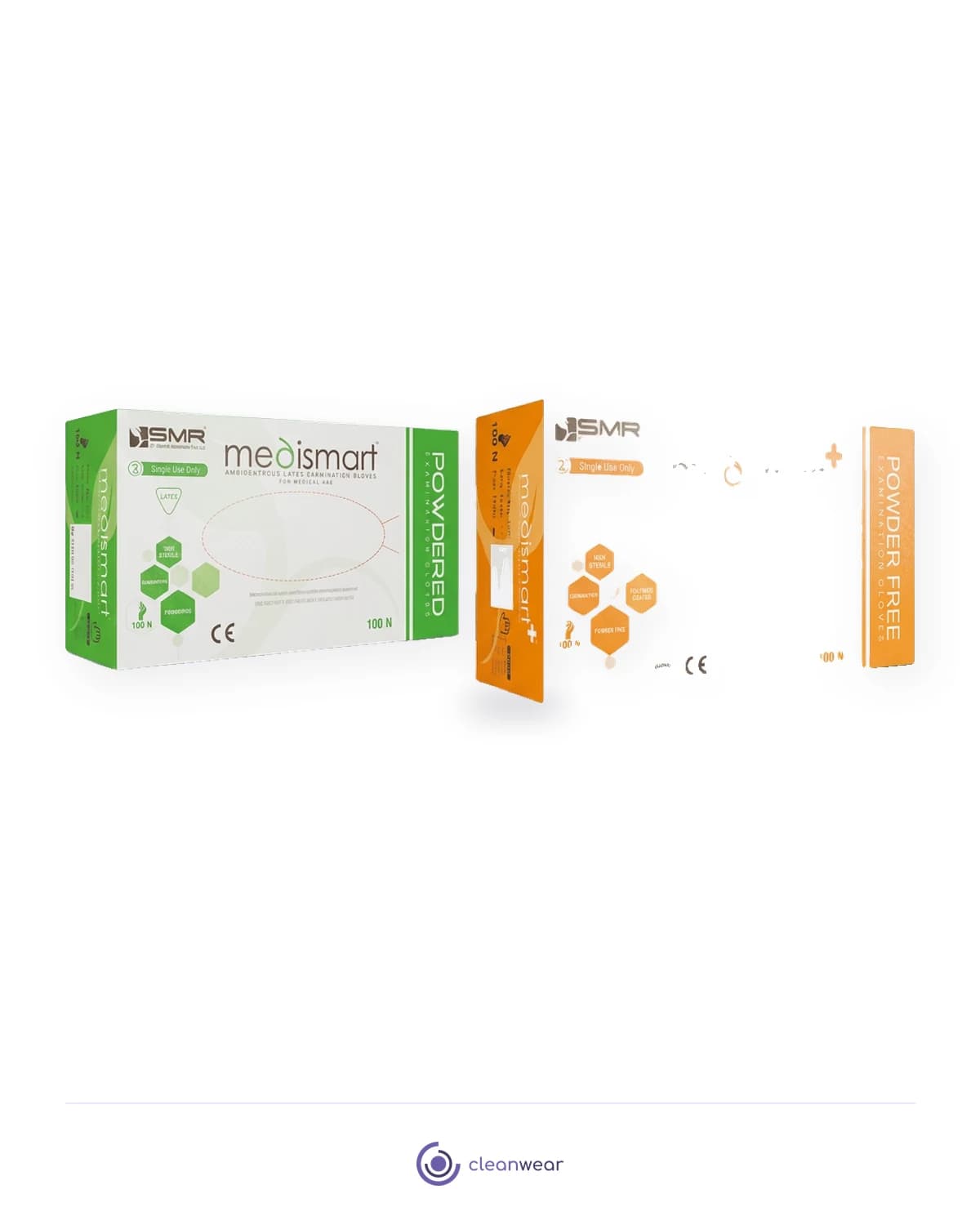 Medismart Latex Examination Gloves, product photo on white