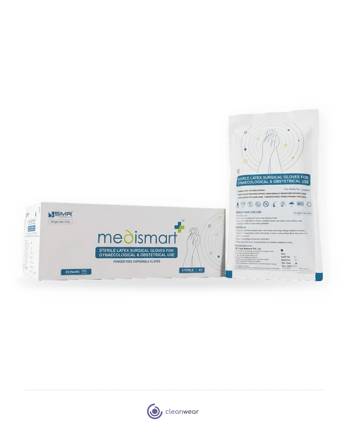 Medismart+ Sterile Gynaecological Gloves, product photo on white