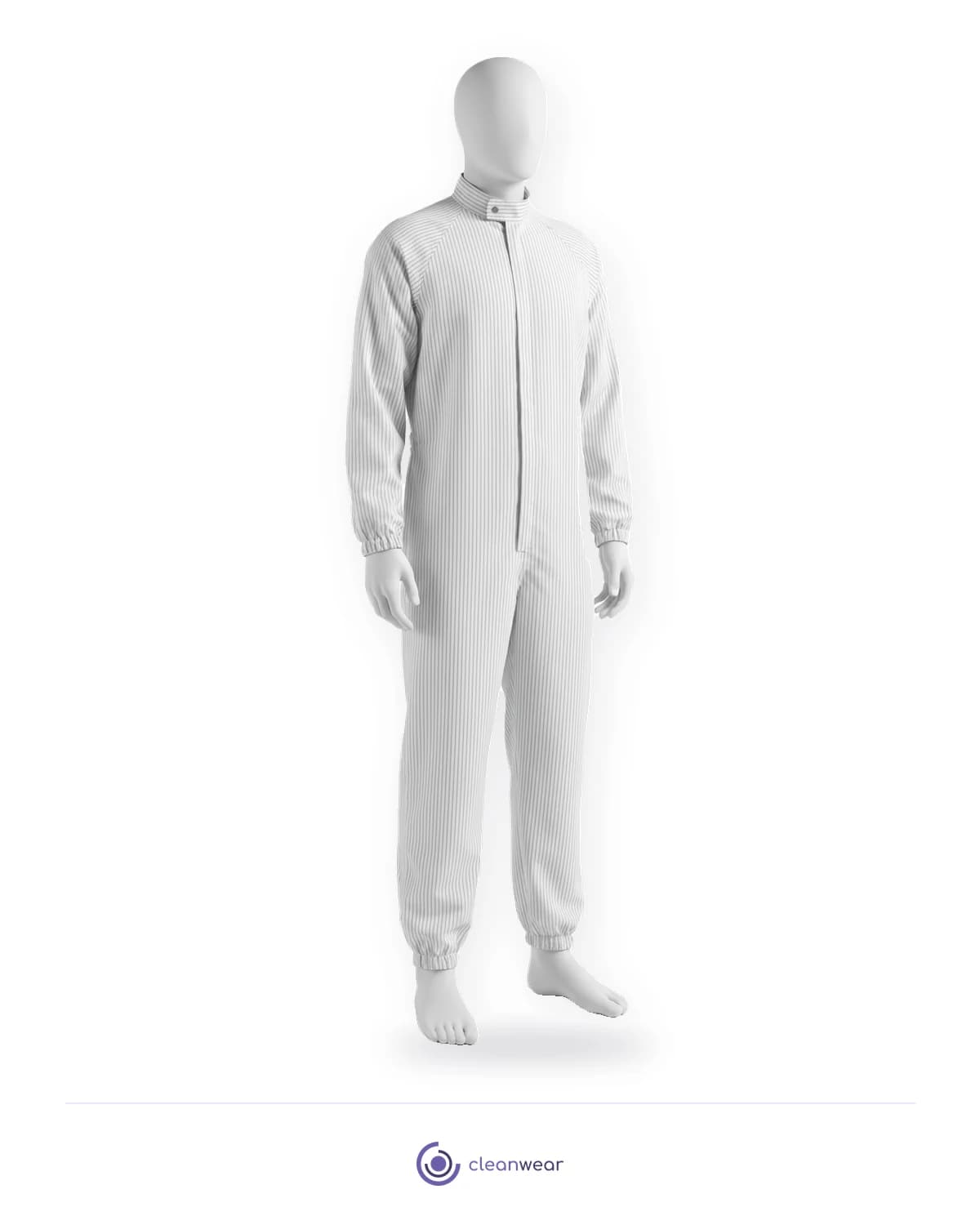 Reusable Cleanroom Coverall, Stand-up Collar, product photo on white